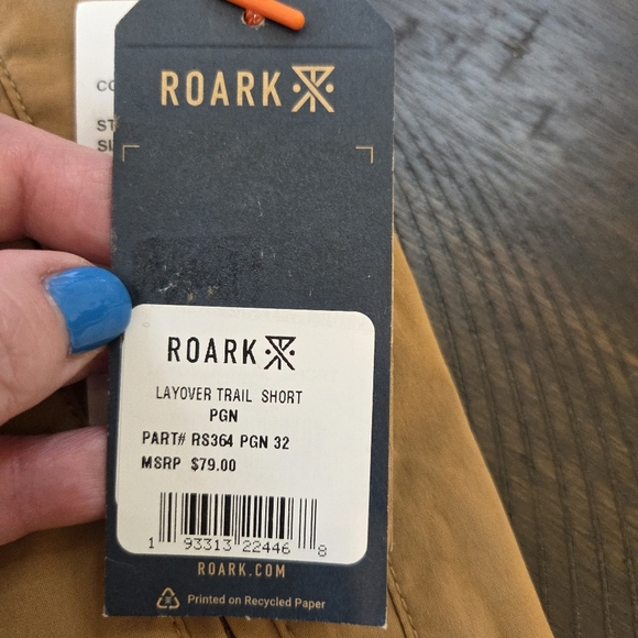 Roark Layover Trail Hybrid Adventure Shorts Tan Size 32 - New RS364 Hiking Cargo - Picture 4 of 10